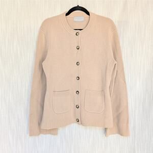 Modern Citizen Eames Organic Cotton-Wool Button Cardigan in Buckwheat, size XL